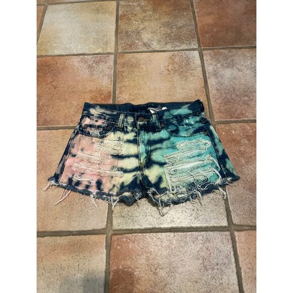 Levi’s 511 rare “first of a kind” tie-dye cut offs, distressed size 30
